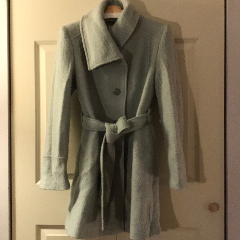 Mint green woollen coat